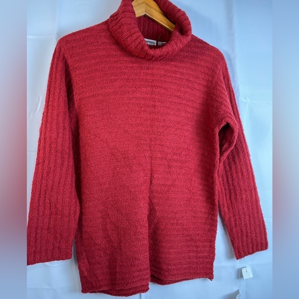 Womens Russ Wool Blend Red Turtleneck Sweater Size SP NWT